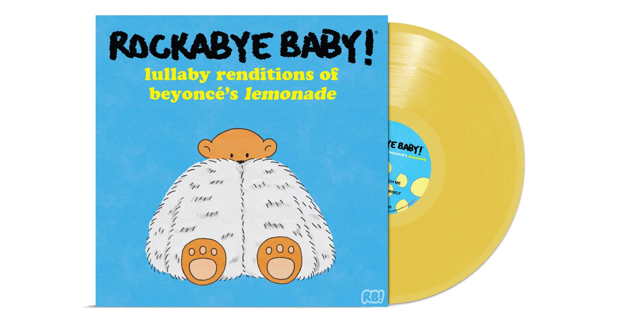 Illustrated vinyl record cover for Rockabye Baby Lullaby Renditions of Beyonce's Lemonade
