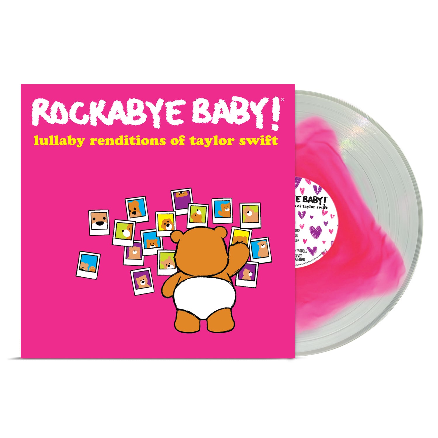 hot pink taylor swift lullaby songs on vinyl by rockabye baby music