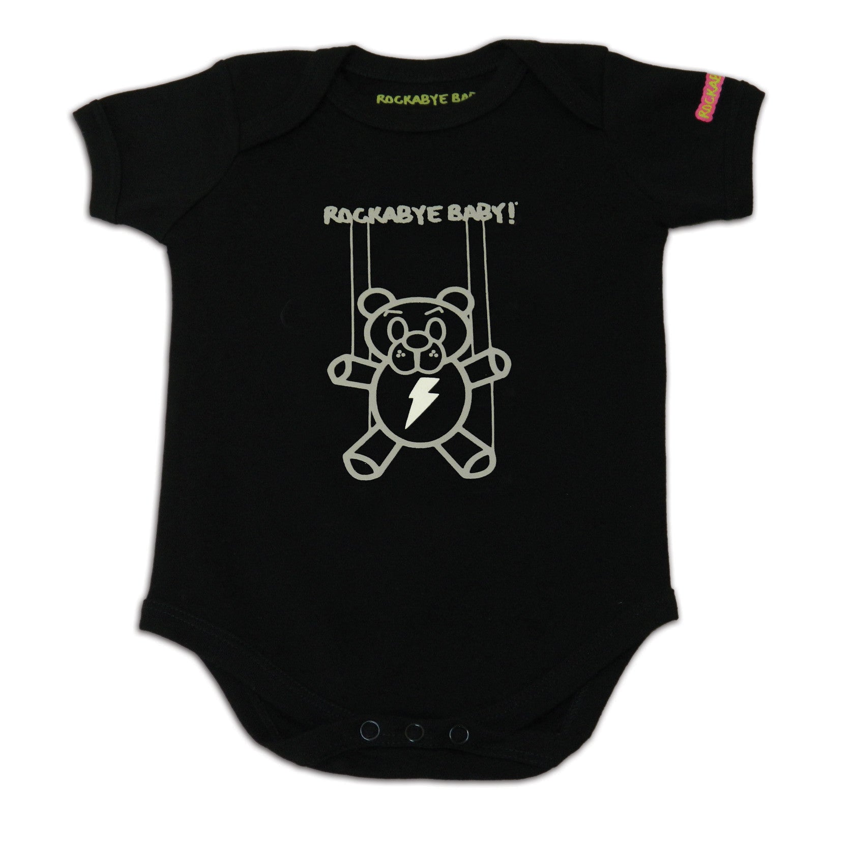 rockabye baby metallica organic bodysuit black