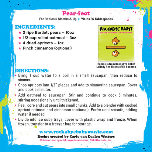 pear apricot oatmeal baby food recipe for babies 6 months and up