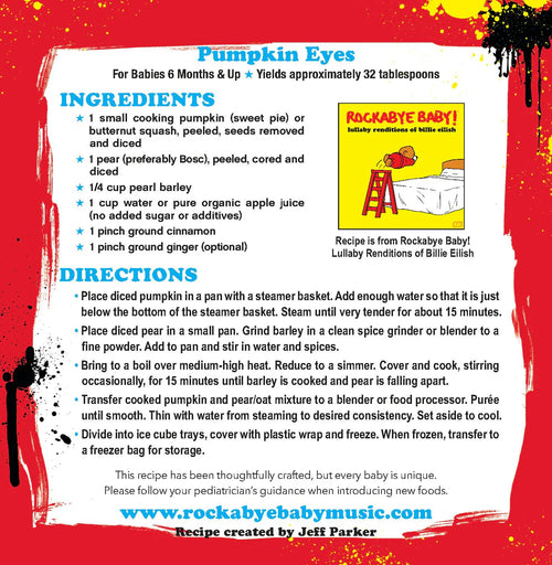 pumpkin pear homemade baby food recipe for babies 6 months and up