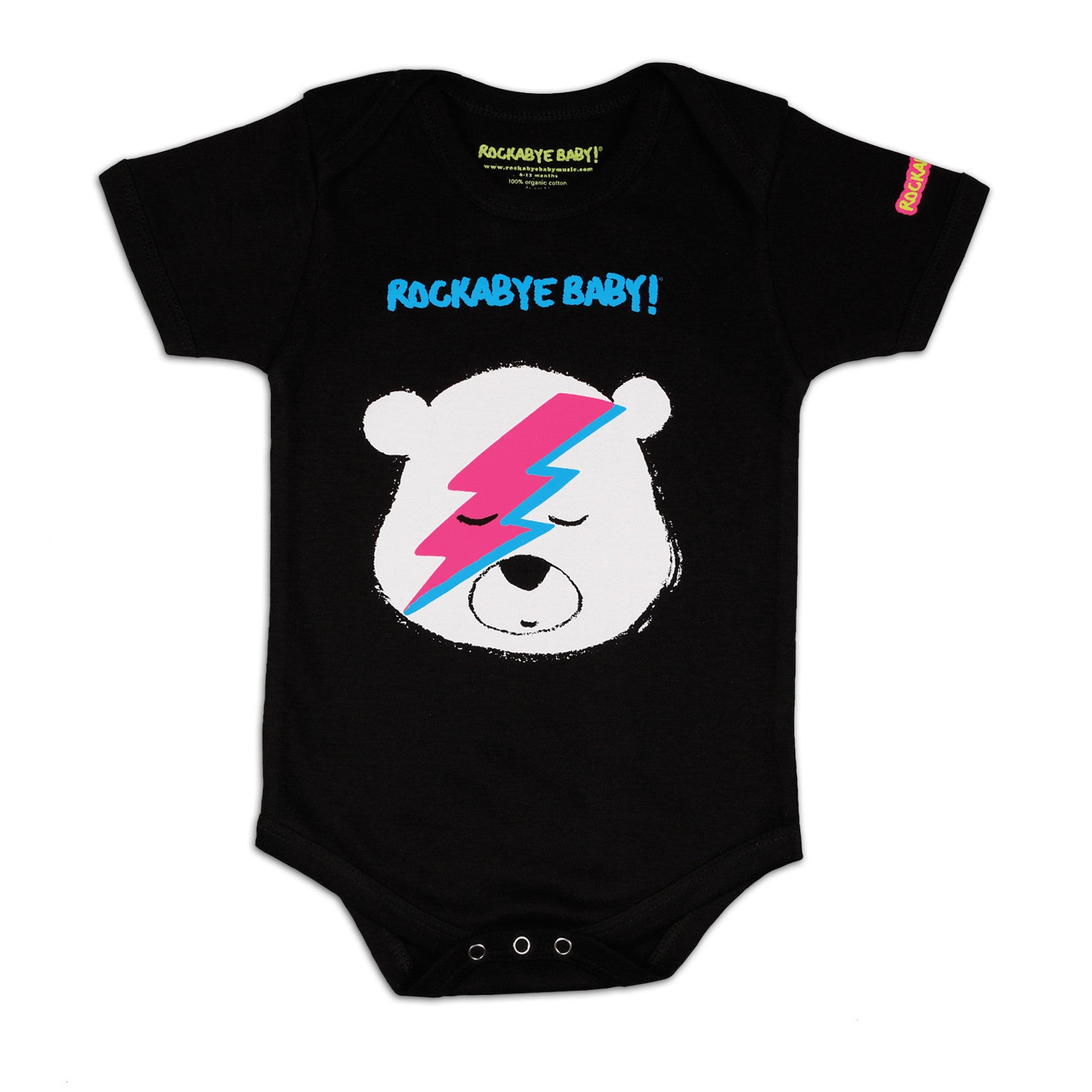 rockabye baby david bowie organic bodysuit black