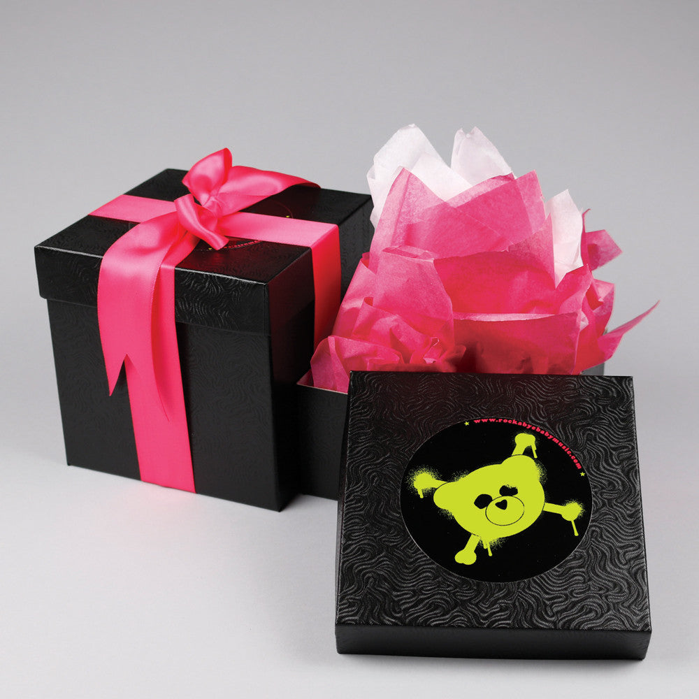 rockabye baby gift bag black pink