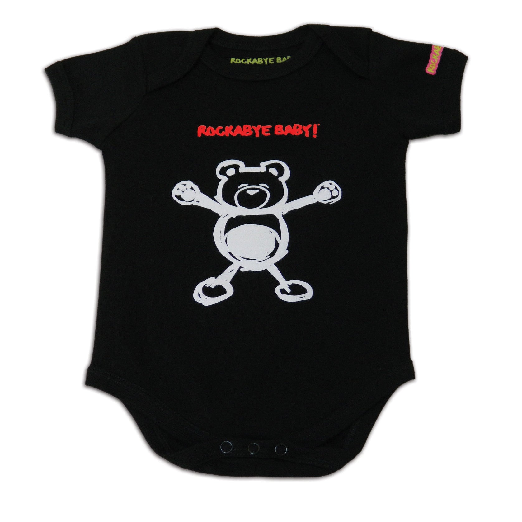 rockabye baby pearl jam organic bodysuit black