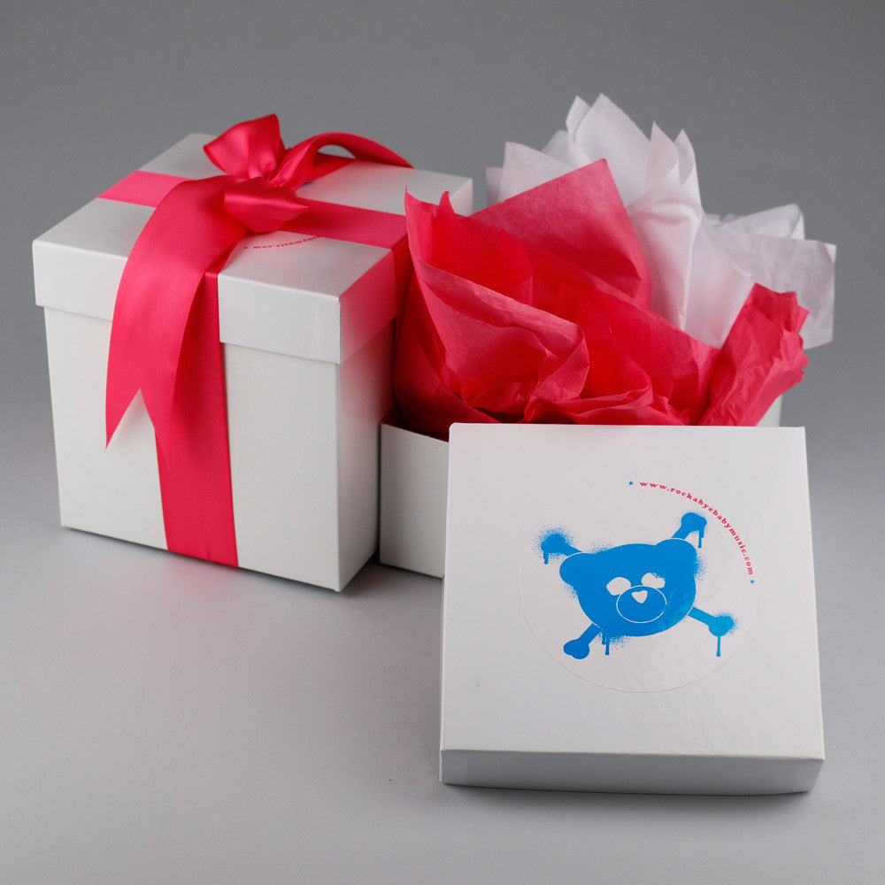 rockabye baby gift wrap white pink
