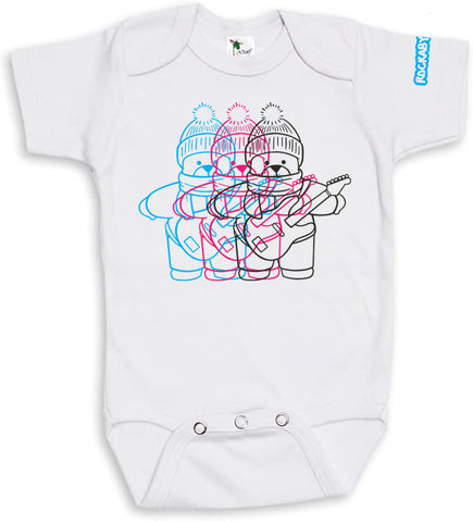 Organic Baby Bodysuit (Holiday Design on White)